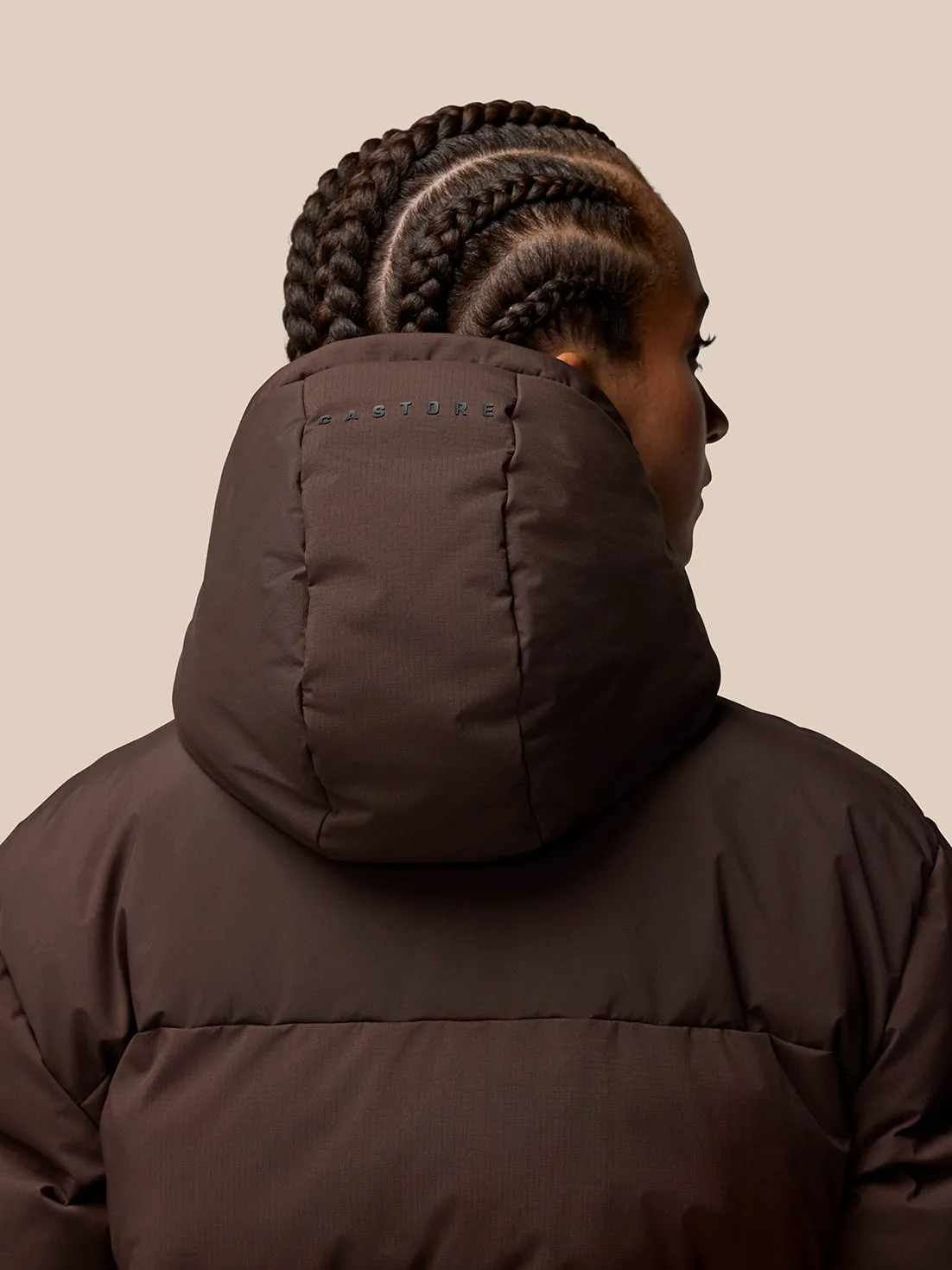 Women's Quilts Long Sleeve Puffer Jacket - Brown