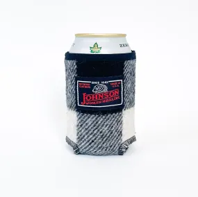 Wool Koozie - Black & White Buffalo Check